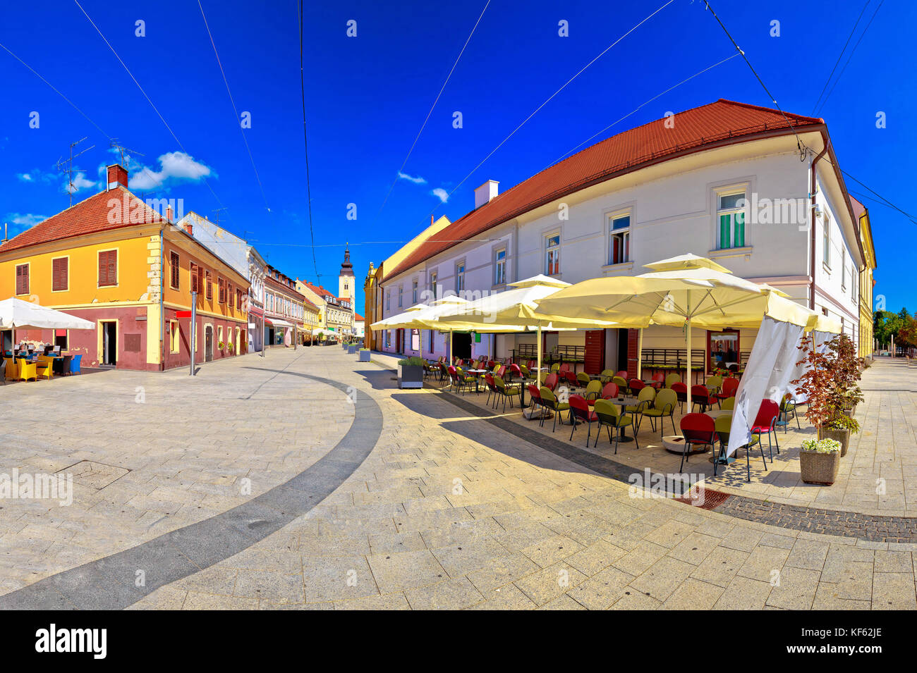 Stadt Cakovec Square und Sehenswürdigkeiten Panoramablick, medjimurje Region von Kroatien Stockfoto