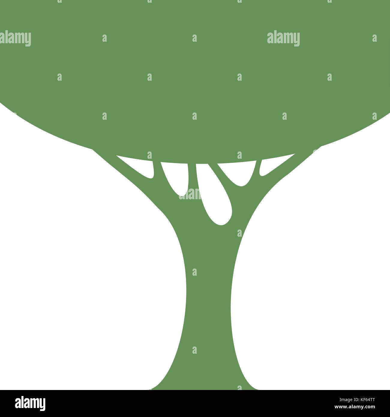Ein Vektor grüne Silhouette eines Baumes geeignet für die infografik Logo oder Ihr Text Stock Vektor