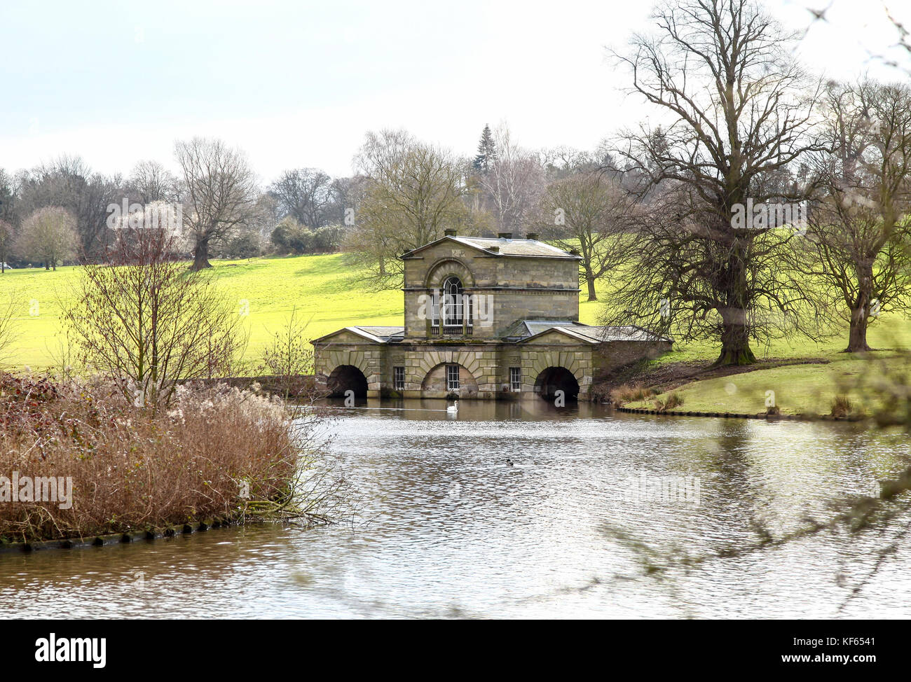 Das Bootshaus oder das Angeln Zimmer an Kedleston Hall, Kedleston, Derbyshire, England, Großbritannien Stockfoto