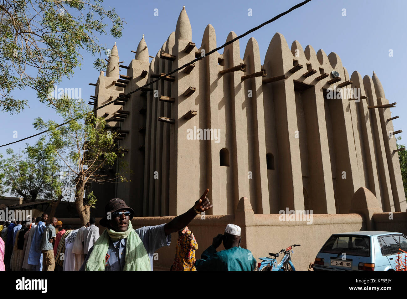 MALI Mopti, der Großen Moschee, ein Irdenes Struktur in der traditionellen Sudanesischen Stil zwischen 1936 und 1943 erbaut, wird allgemein als die Moschee von Komoguel, Rebuild von Aga Khan Foundation, UNESCO-Weltkulturerbe, Freitag Gebet/Grosse Moschee aus Lehm ist UNESCO Weltkulturerbe Stockfoto