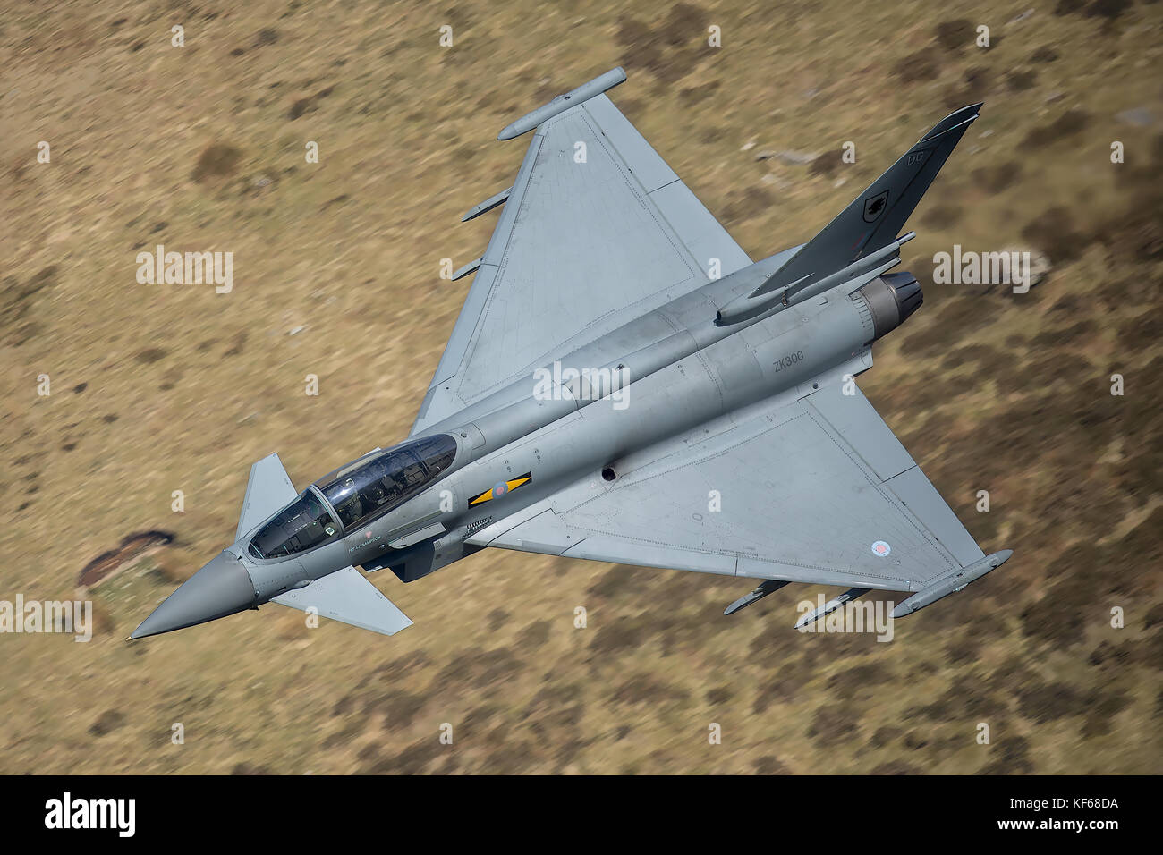 Raf Eurofighter Typhoon niedriges Niveau in Wales Stockfoto