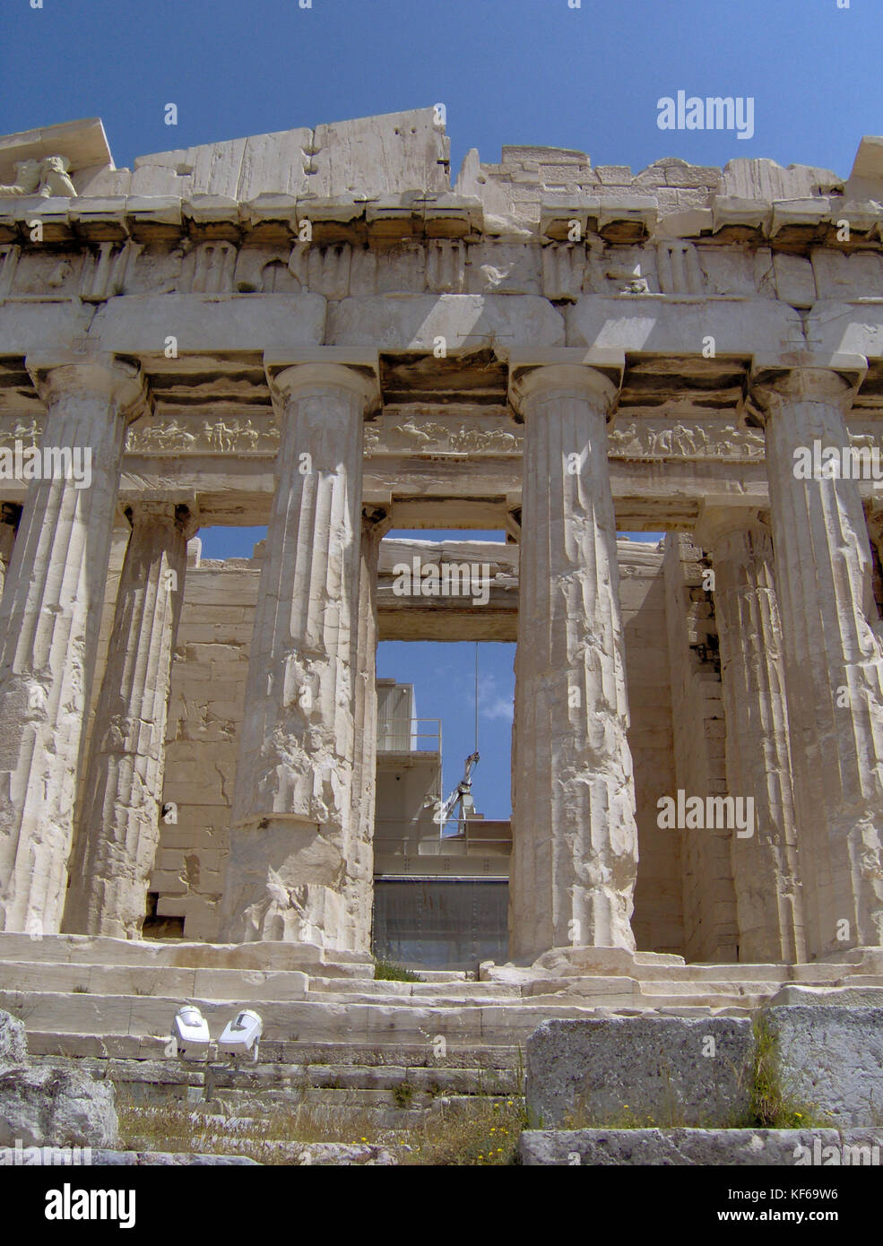 Der Parthenon. Blick auf die Ostfassade ohne Gerüst. Stockfoto