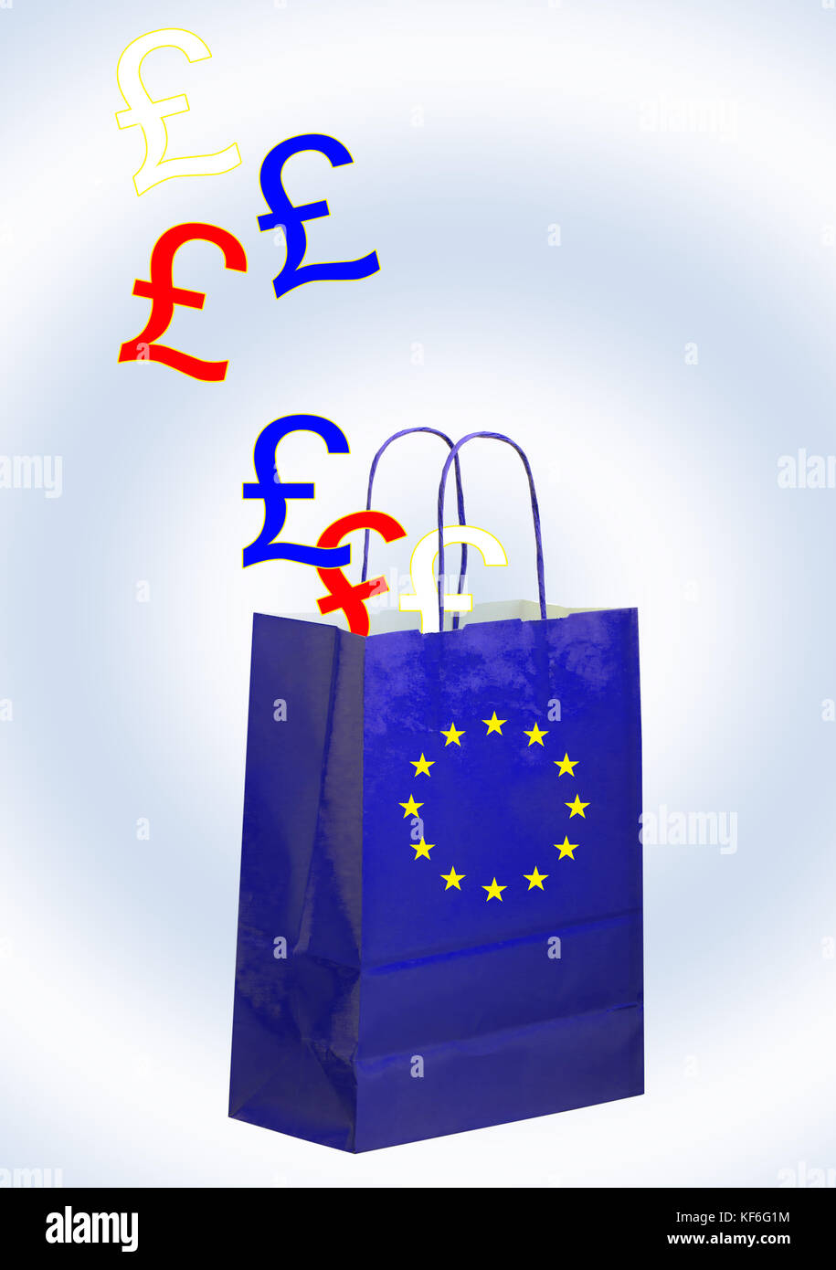 Politisches Konzept uk, brexit. Europa einkaufen Stockfoto