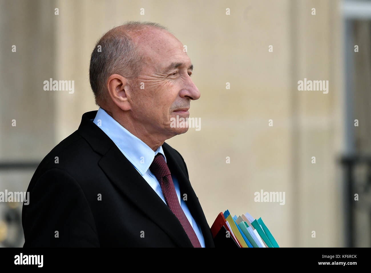Paris, Frankreich. 25 Okt, 2017. Gerard Collomb, - 25/10/2017 - Frankreich/Ile-de-France (Region) / Paris - Gerard Collomb, Freigabe der französische Ministerrat vom 25. Oktober 2017 Credit: Le pictorium/alamy leben Nachrichten Stockfoto