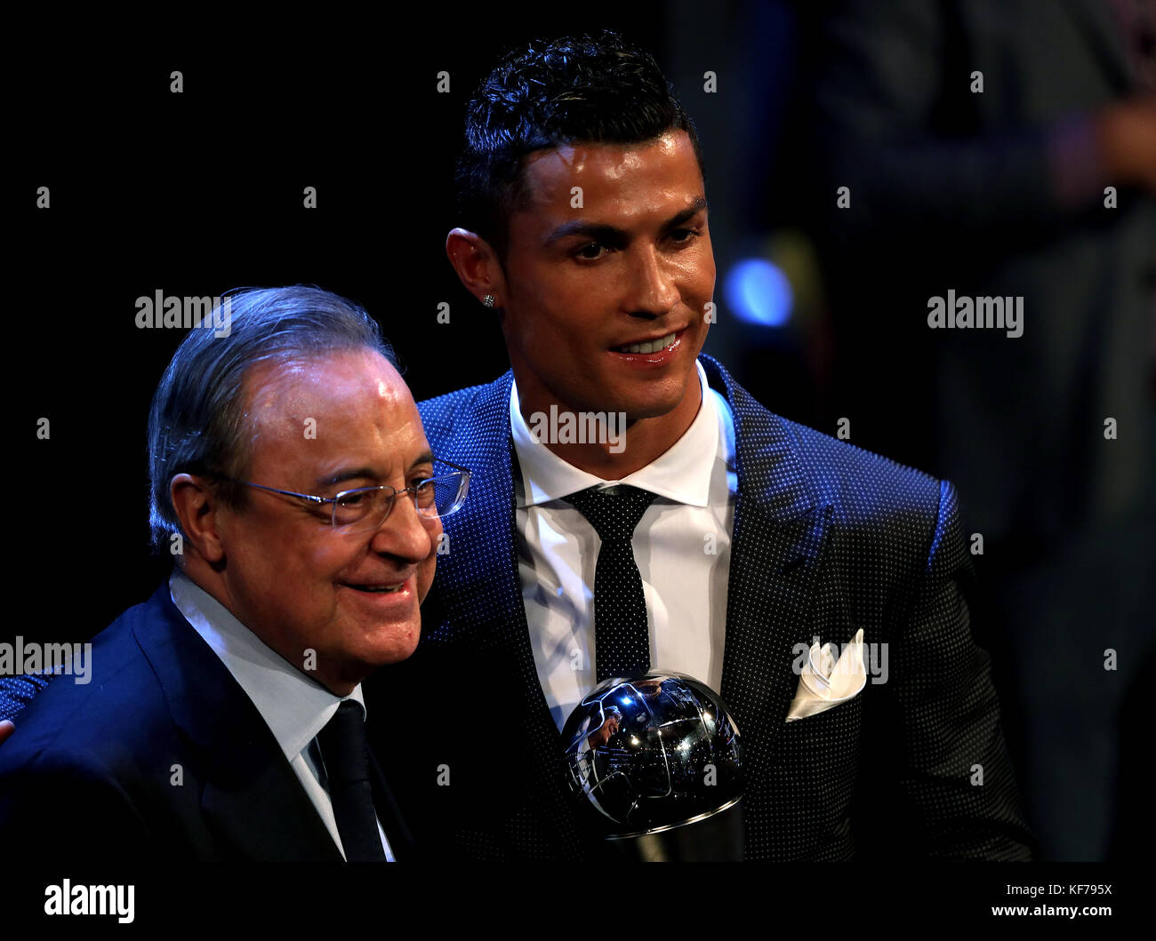 Real Madrid Präsident Florentino Perez (links) und Cristiano Ronaldo Stockfoto