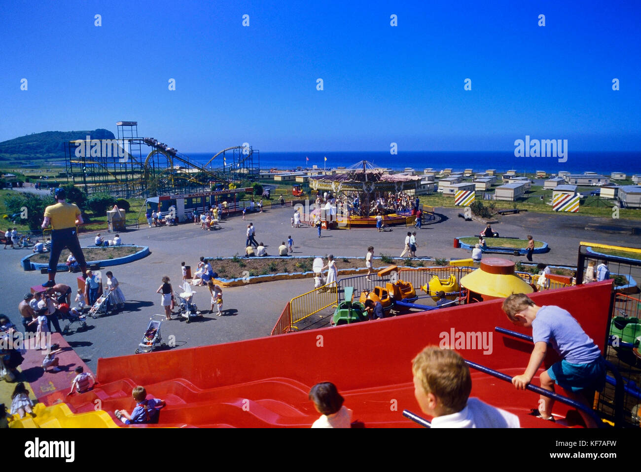 Die Kirmes im Butlins Ayr, Wonderwest World Holiday Camp, Schottland, Großbritannien. ca. 1980 Stockfoto