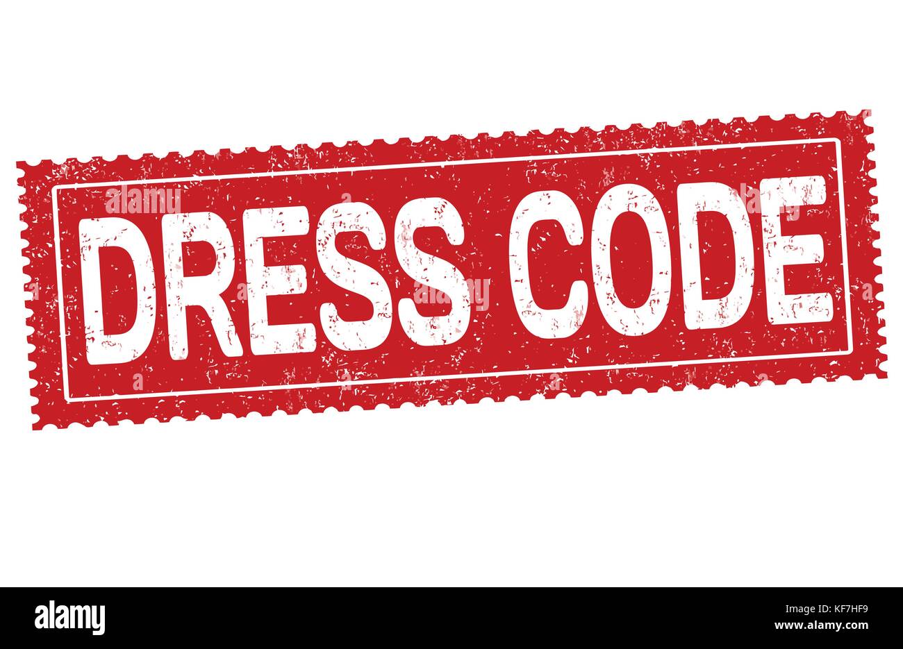 Dress Code grunge Stempelabdruck auf weißem Hintergrund, Vector Illustration Stock Vektor