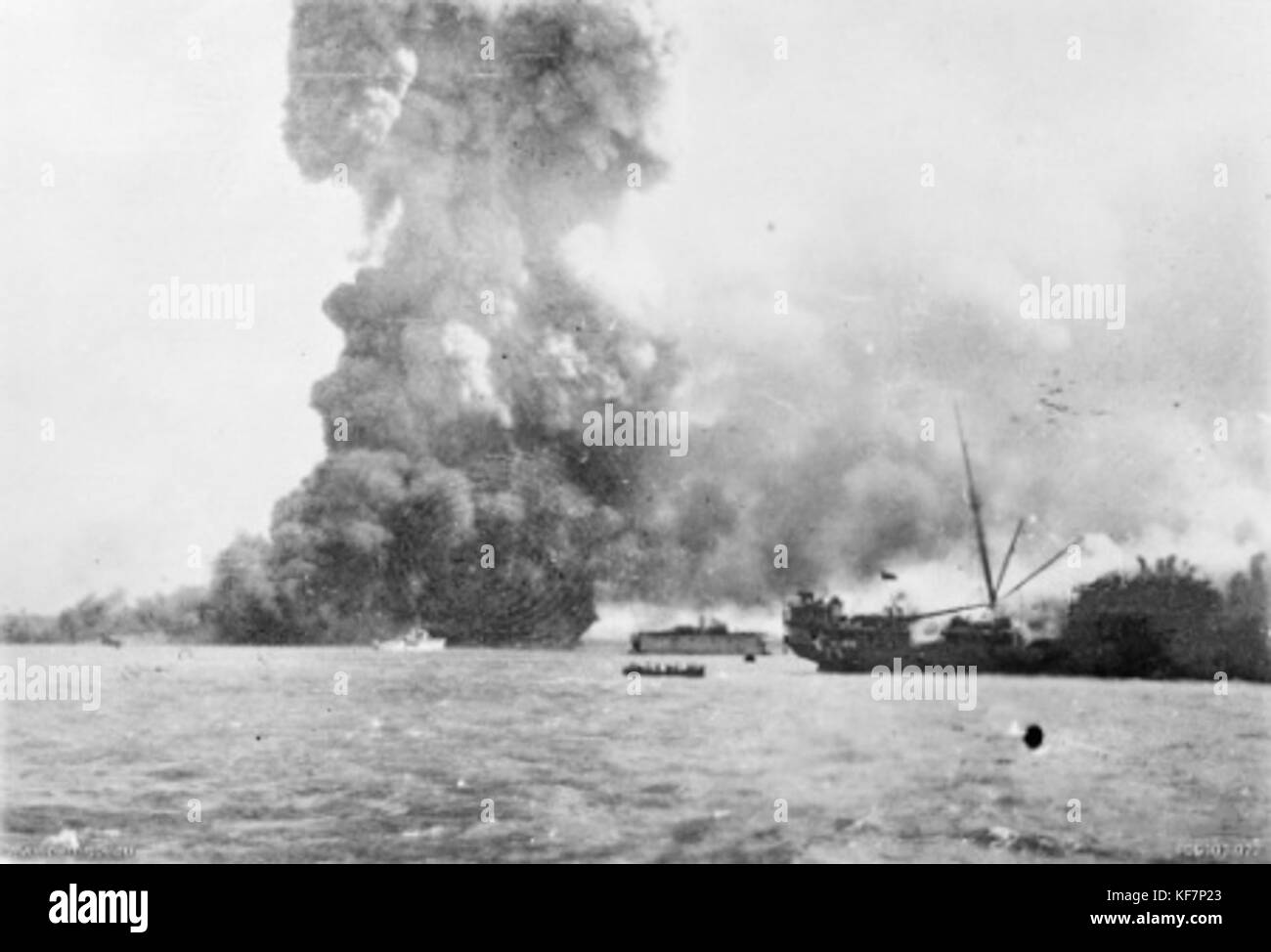 Neptuna Explosion, 19. Februar 1942 Stockfoto