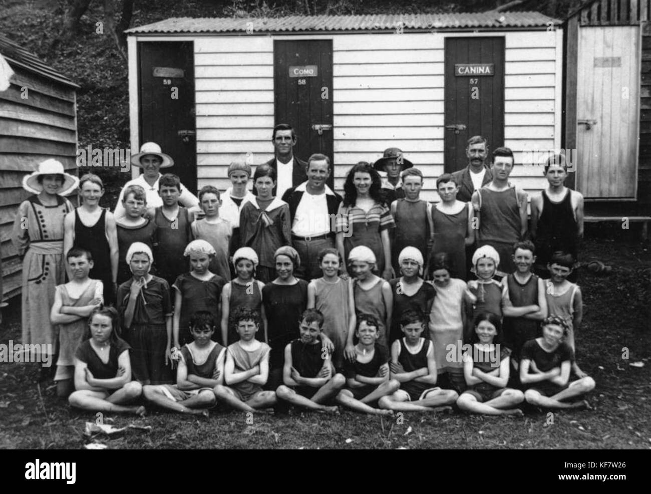 1 122722 Schüler und Lehrer aus Eidsvold während ihrer Klassenfahrt nach Redcliffe, 1921 Stockfoto