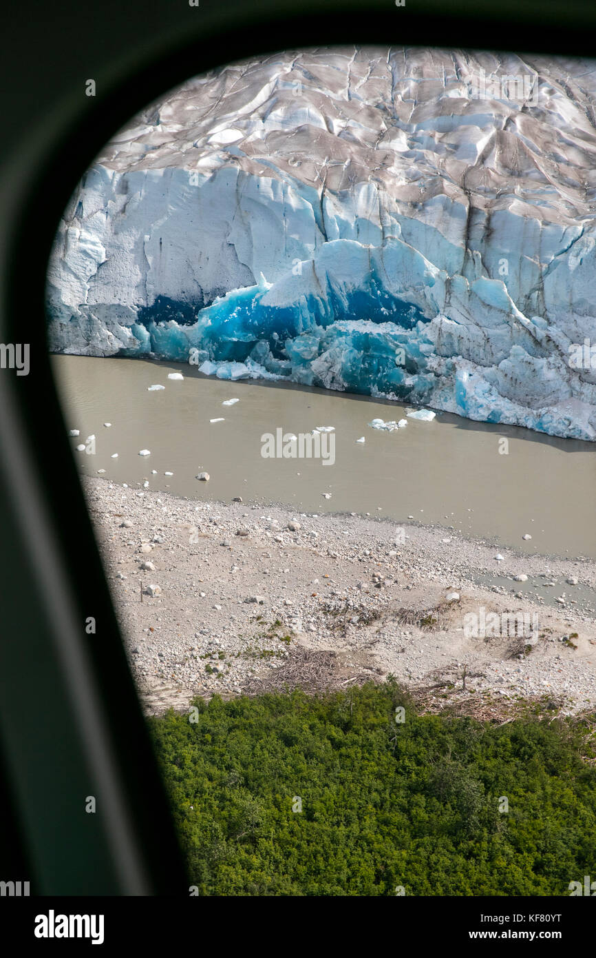 Usa, Alaska, Juneau, Ariel Blick auf die taku Glacier von Hubschrauber