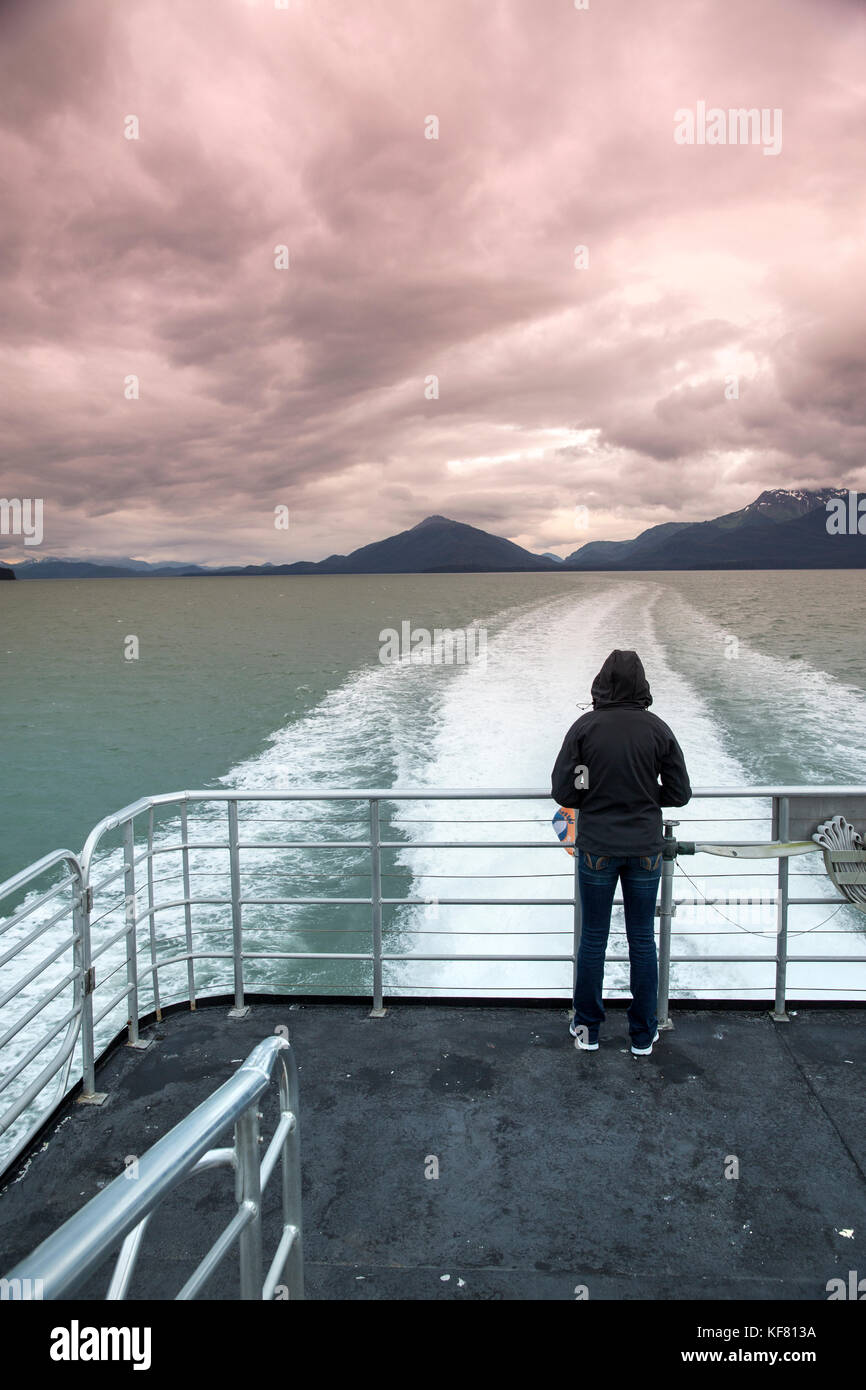 Usa, Alaska, Juneau, Wale beobachten und erforschen in Stephens Passage, auf der Suche nach buckelwalen Stockfoto