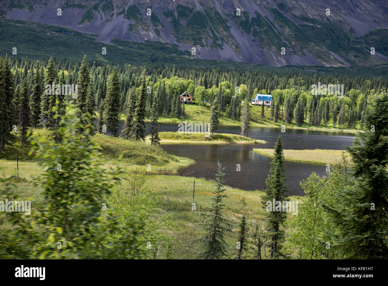 Usa, Alaska, Denali Nationalpark, einige der malerischen Blick gesehen, die von den Passagieren, die Alaska Eisenbahn auf dem Mckinley Explorer von denali zu Stockfoto