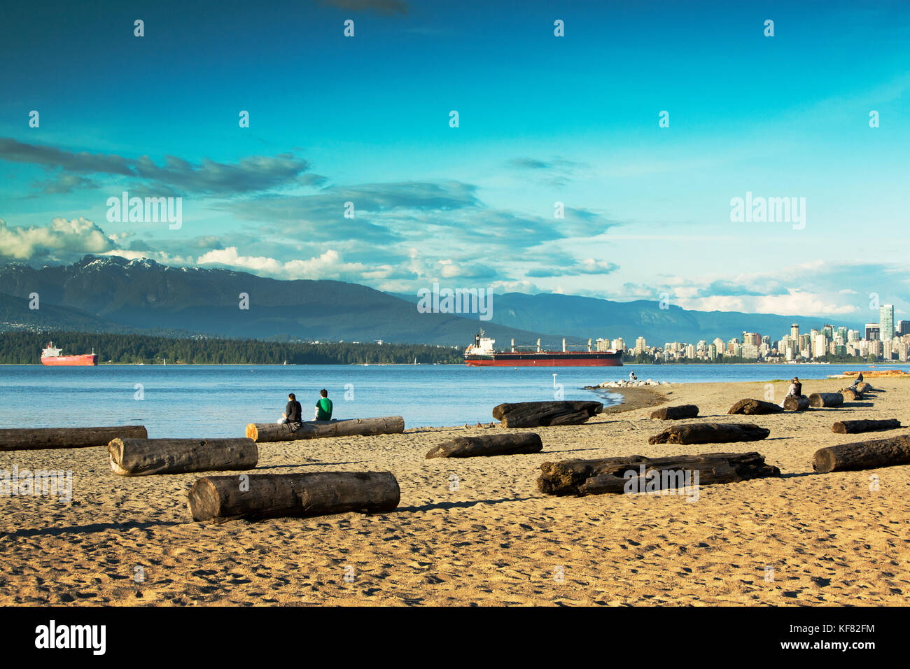 Kanada, Vancouver, British Columbia, über den gerade von Georgien in Richtung der Stadt Vancouver von spanischen Banken Beach Park suchen Stockfoto