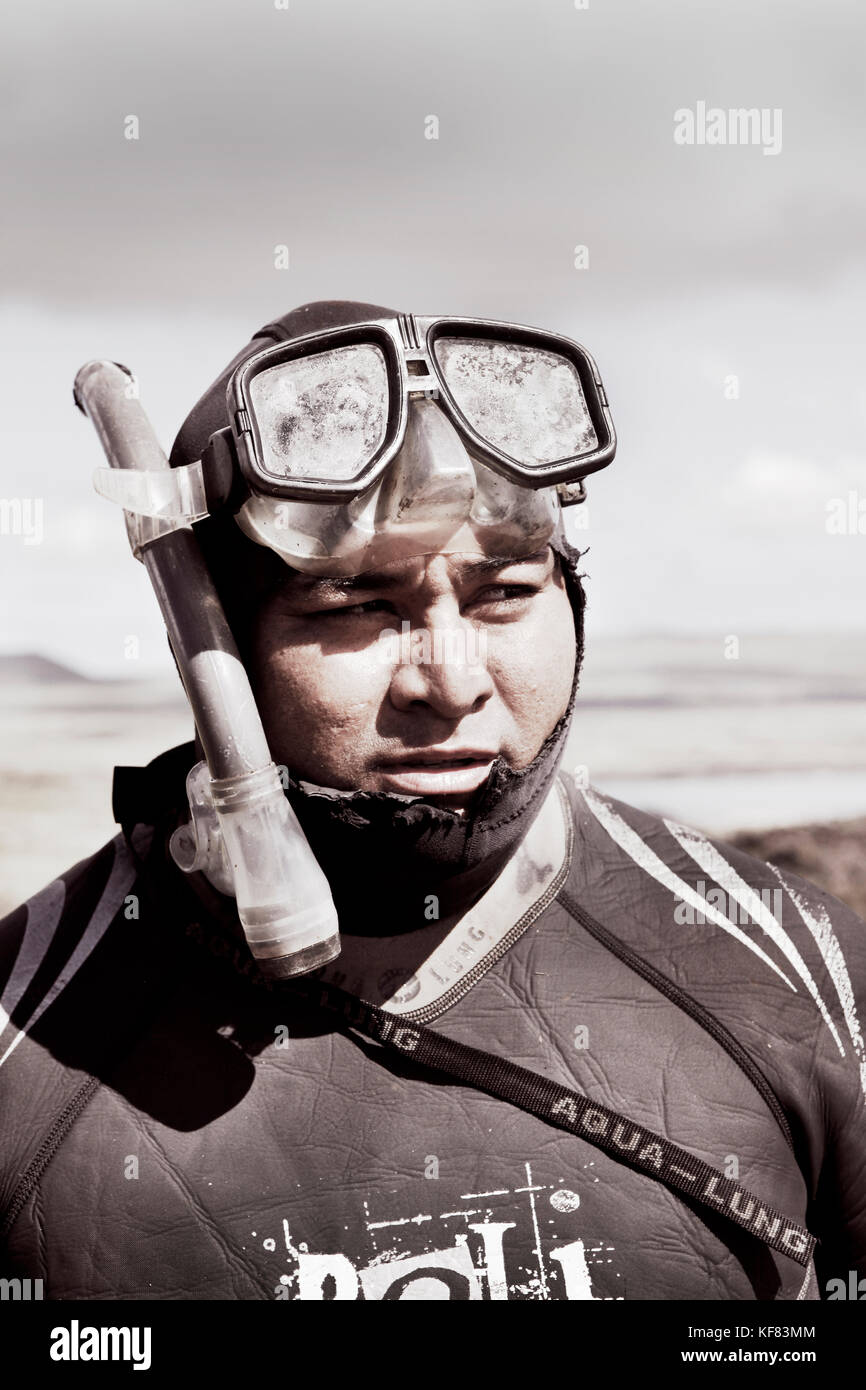 Easter Island, Chile, Isla de Pascua, Rapa Nui, Schnorcheln und Freitauchen rund um die Inseln unter dem birdman Klippen Stockfoto