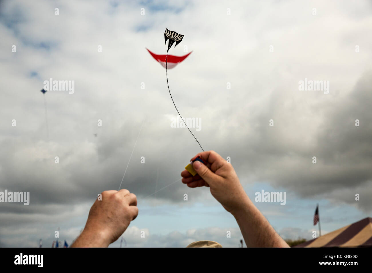 Usa, Washington State, Long Beach Halbinsel, international kite Festival, Miniatur bauen und fliegen Wettbewerb Stockfoto