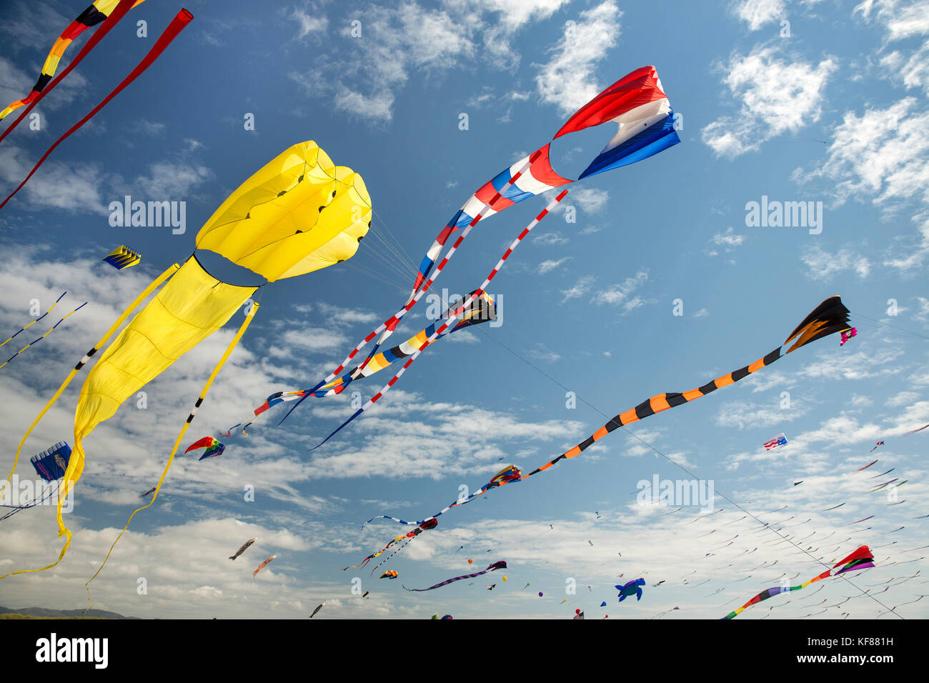 Usa, Washington State, Long Beach Halbinsel, große Drachen fliegen in den Wind an den internationalen Drachenfest Stockfoto
