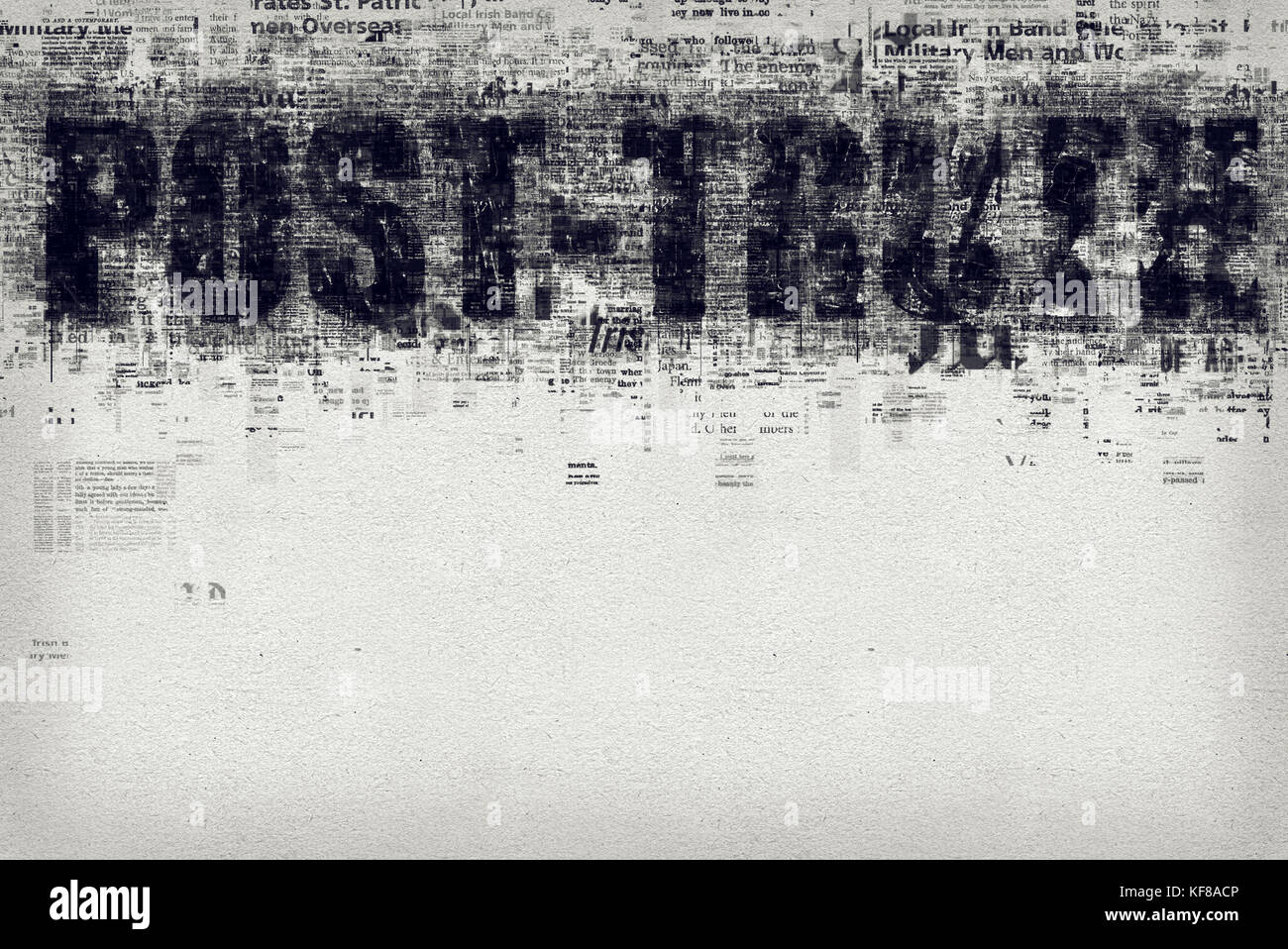 Post - Wahrheit oder post-faktischen Konzept, Gestaltung der öffentlichen Meinung durch den Appell an die Emotionen und persönlichen Glauben Stockfoto