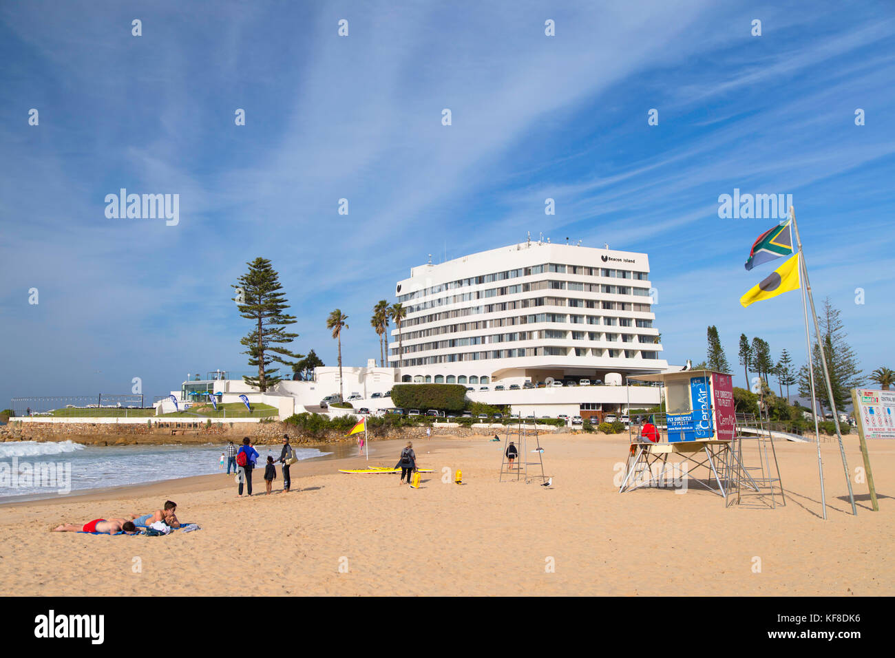 Beacon Island Resort und Hobie Beach, Plettenberg Bay, Western Cape, Südafrika Stockfoto