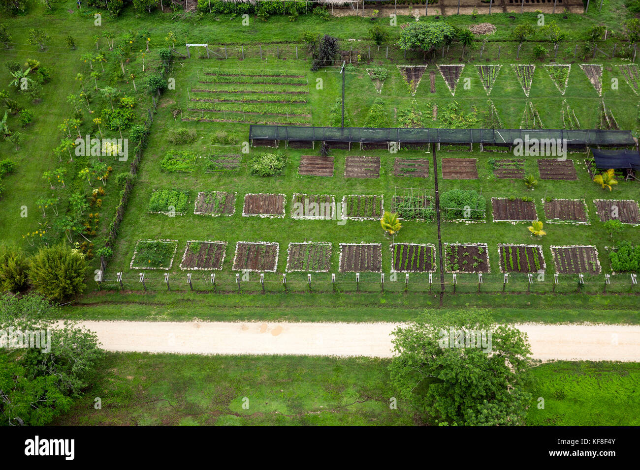 Belize, Punta Gorda, Toledo, ein Ariel Blick auf Belcampo Belize Lodge und der Dschungel Bauernhof, der in die Entwicklung von dauerhaften wirtschaftlichen Stabilität gewidmet ist i Stockfoto