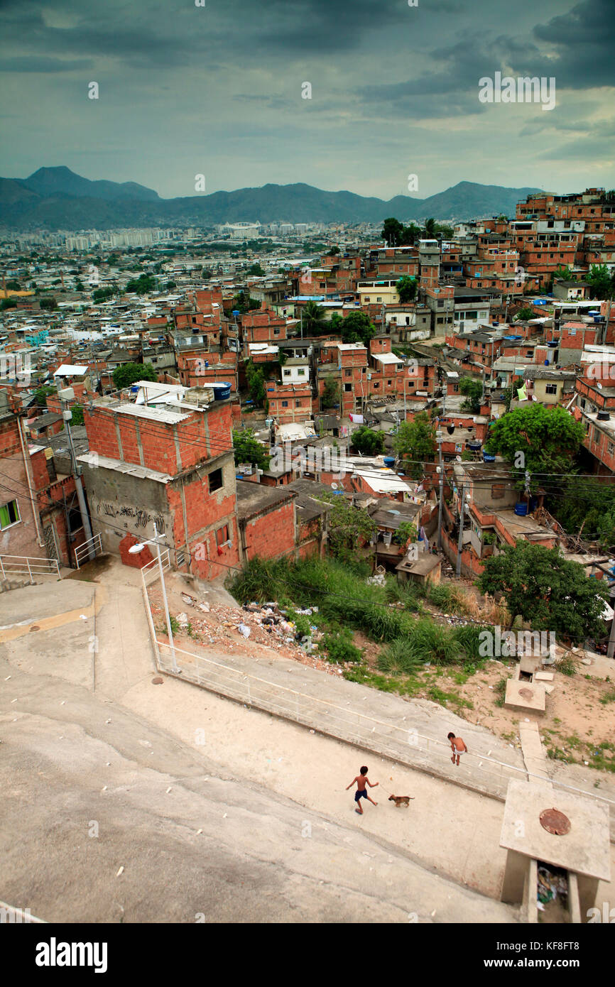 Brasilien, Rio de Janiero, Favela, ein Ariel Blick auf complexo do Alemao, eine Nachbarschaft im Norden Zone Stockfoto