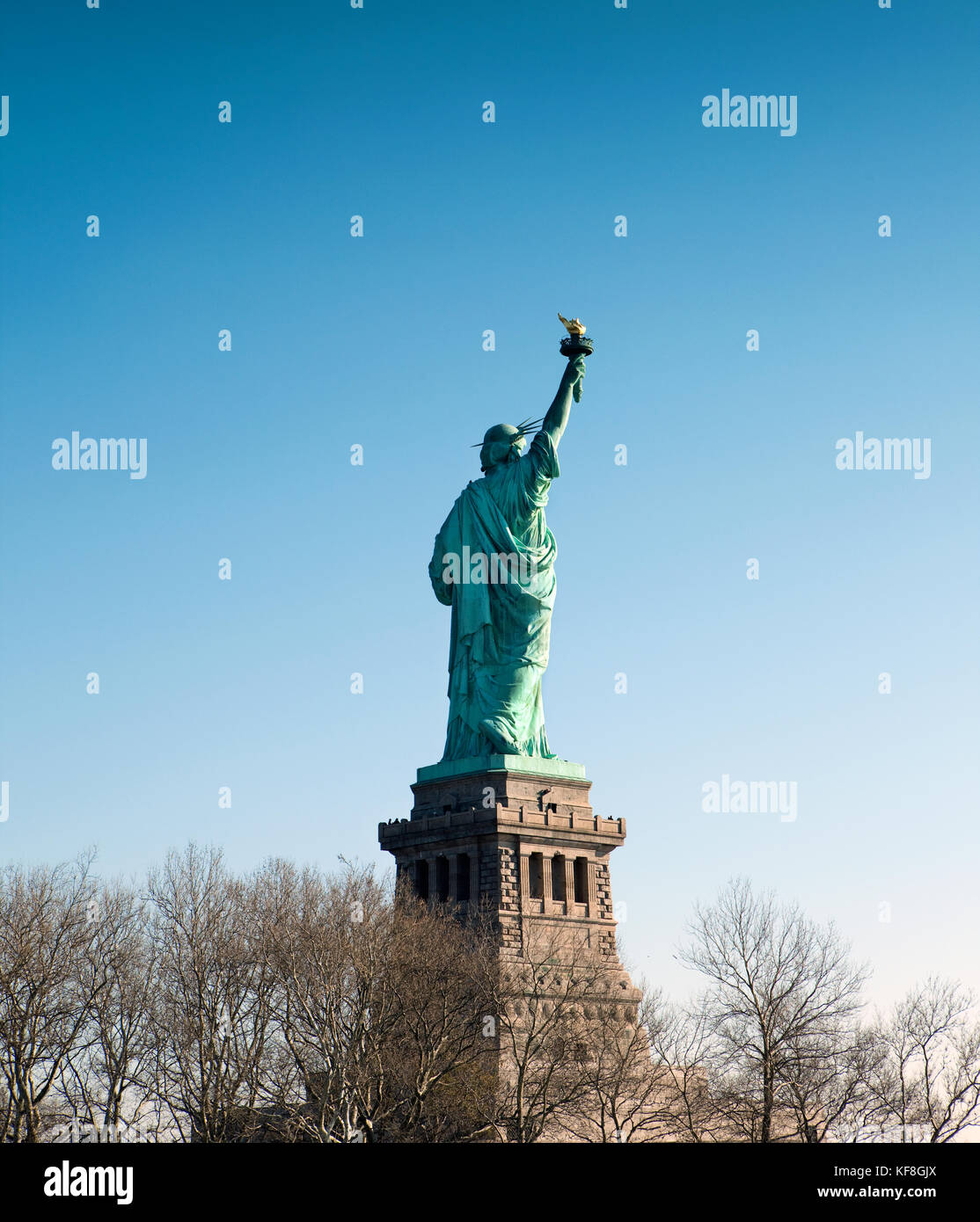 USA, New York, die Freiheitsstatue auf Liberty Island im Hafen von New York Stockfoto