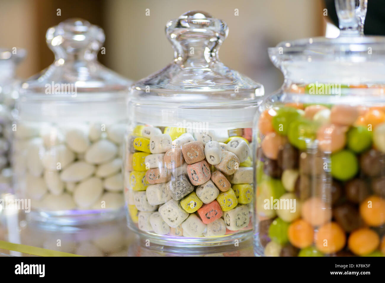 Bonbons im Glas Stockfoto