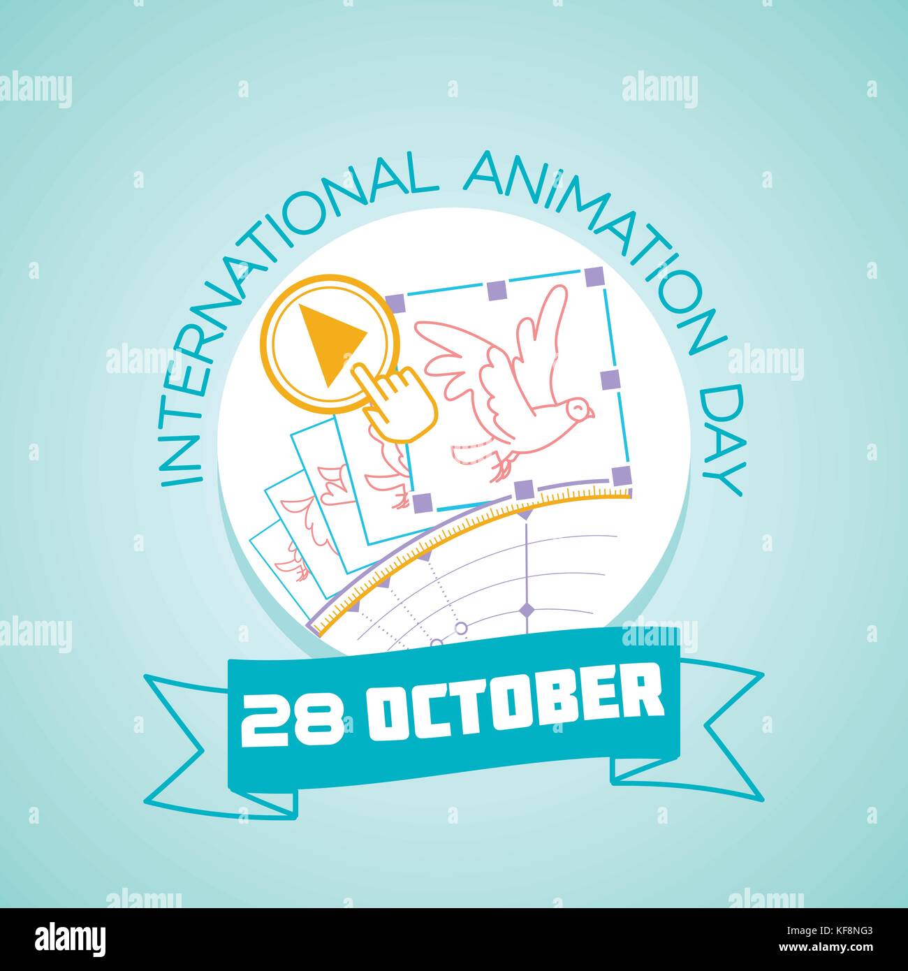 Kalender für jeden Tag am 28. Oktober. Grußkarte. Urlaub Internationale Animation Tag. Symbol Kalender für jeden Tag am 28. Oktober. Grußkarte. Urlaub Internationale Animation Tag. Symbol