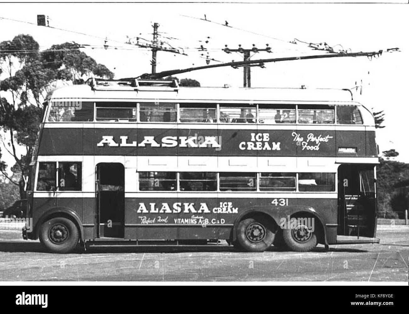 Adelaide Trolleybus Nummer 431 1953 Stockfoto