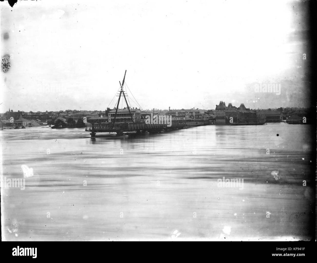 1 115336 restlichen südlichen Ende der Victoria Bridge, während der Flut 1893 Brisbane Stockfoto
