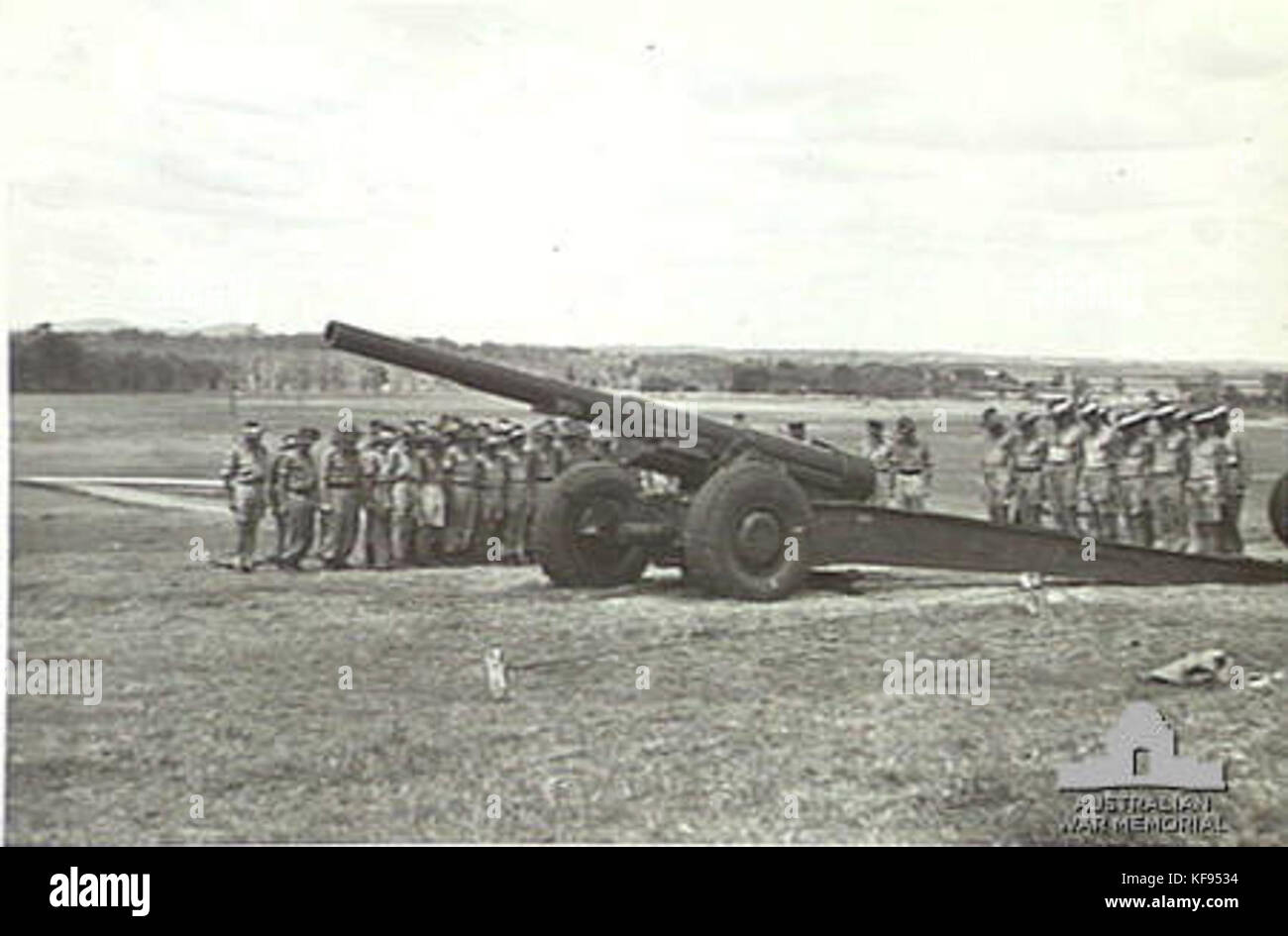 155-mm-Kanone und Crew Lytton 016 Nov 1943 AWM 060027 Stockfoto