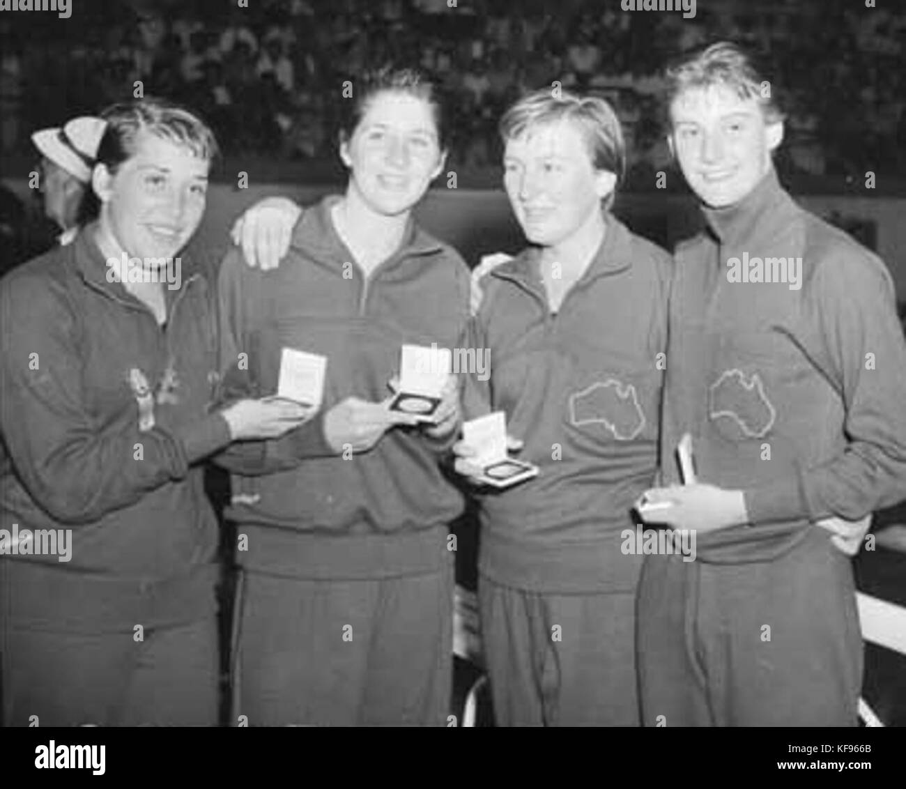 1956 Australische 4x100 Relais Goldmedaille Sieger Stockfoto