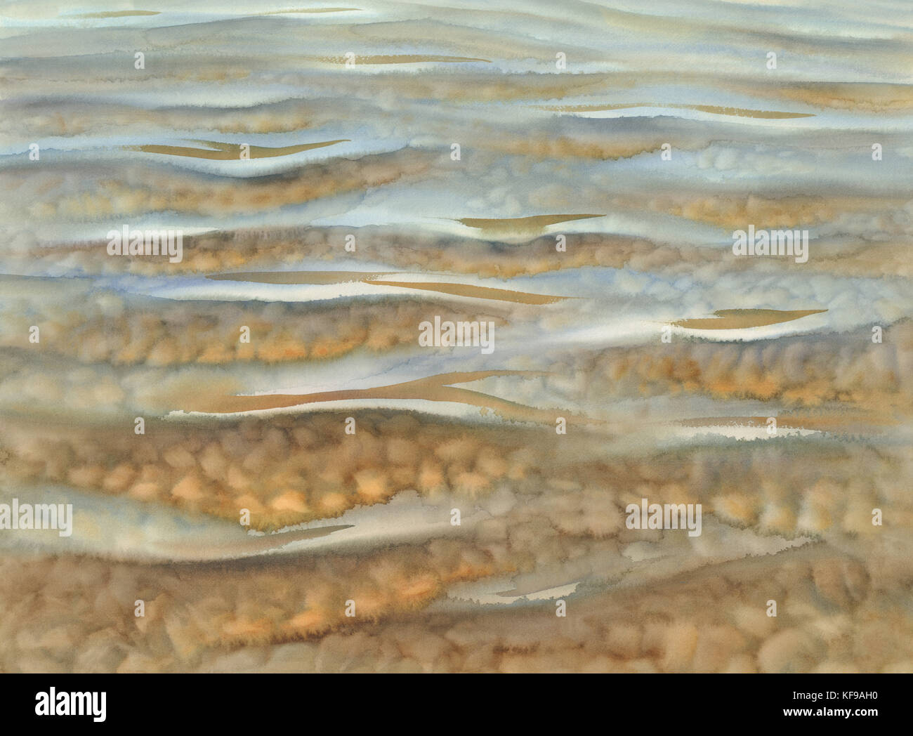Transparentes Wasser Aquarell Hintergrund Stockfoto