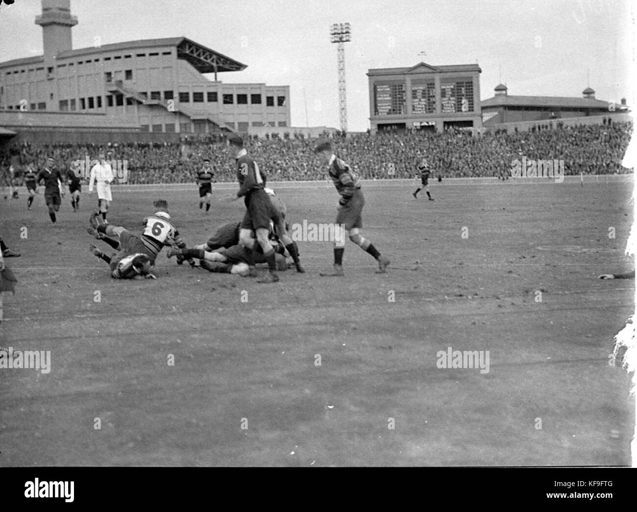 Ein Verweis auf ein Spiel oder eine Veranstaltung, die sich entweder auf die Rugby Union oder die Rugby League beziehen, zwei unterschiedliche Formen des weltweit gespielten Rugby. Stockfoto