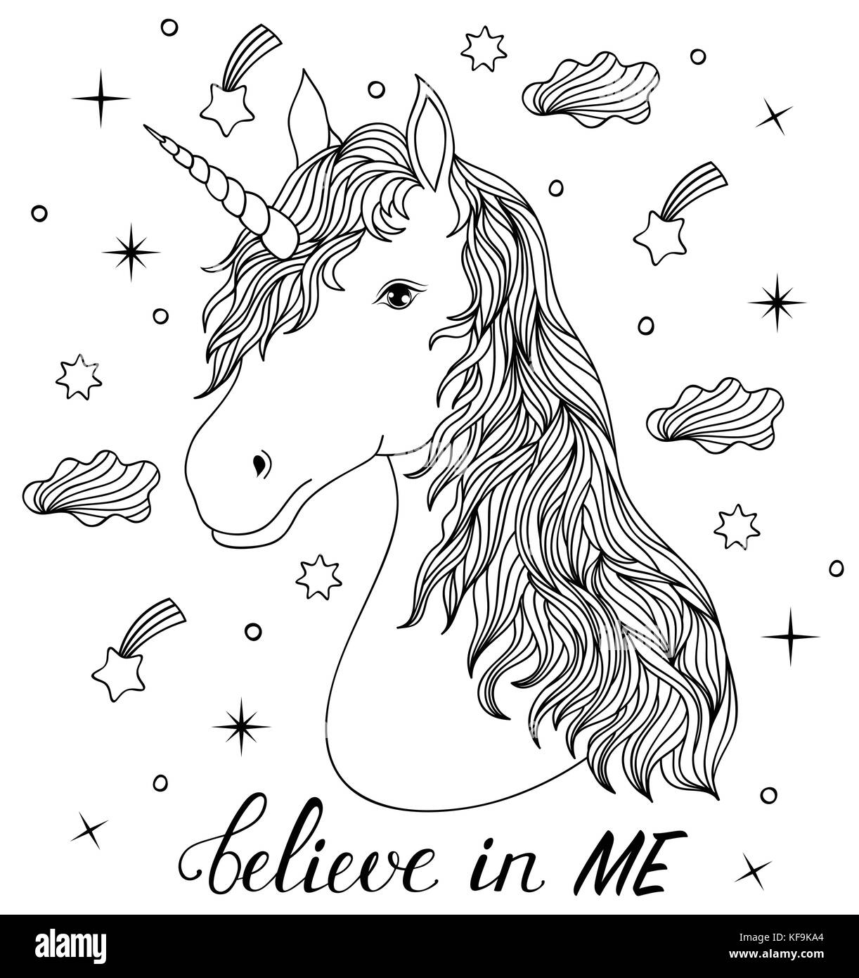 Unicorn Lettering Stockfotos und -bilder Kaufen - Alamy