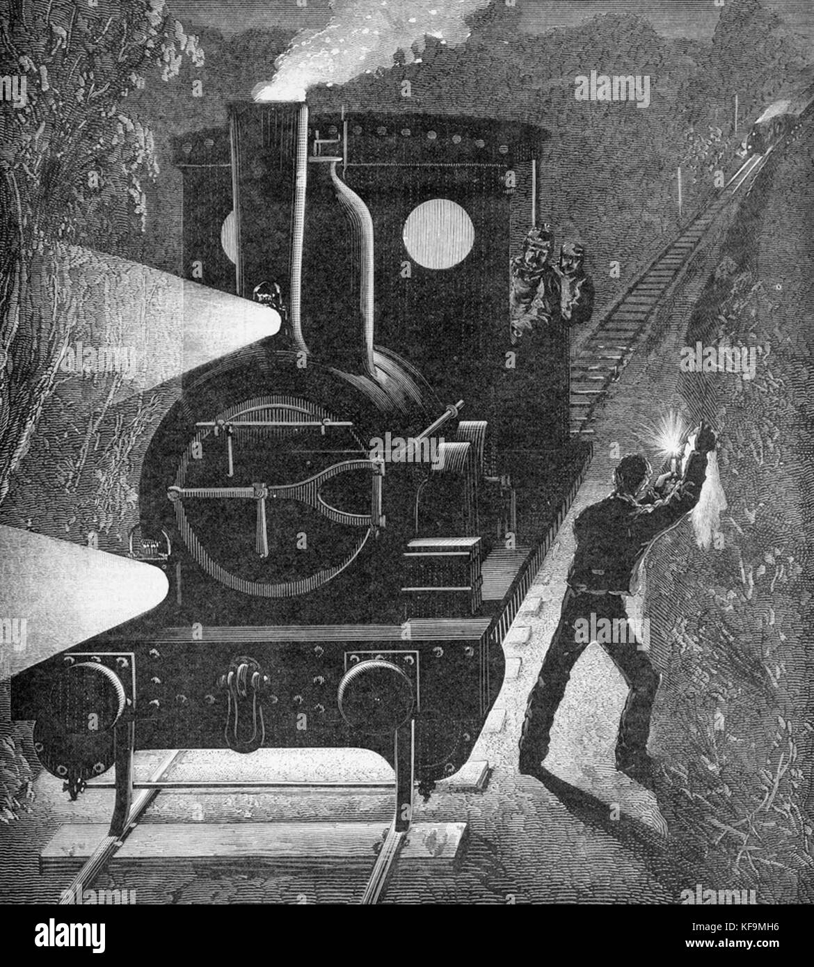 Curnow stoppt Zug entgleist, Stockfoto