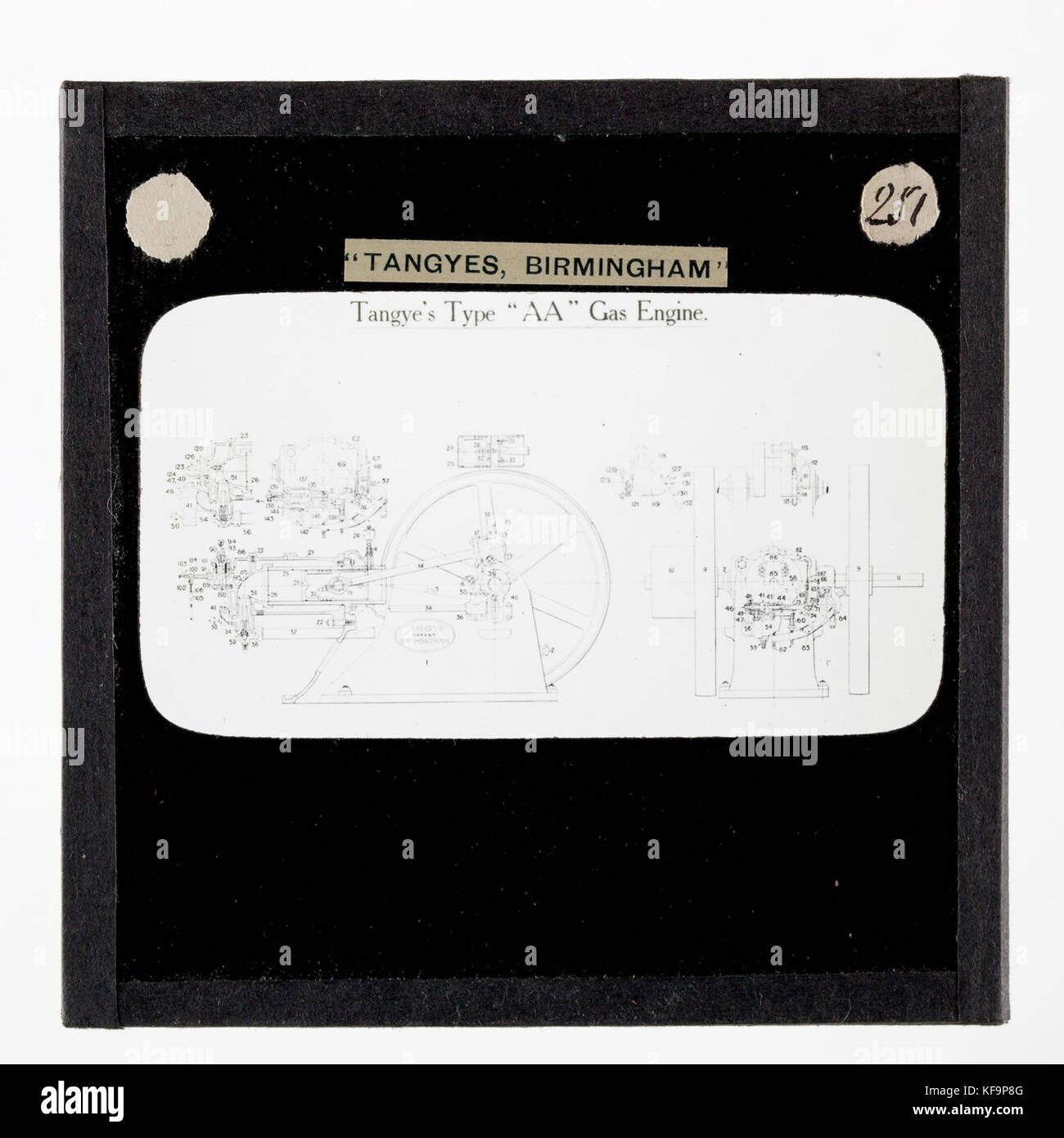 Laterne Folie Tangyes Ltd, Typ AA Gasmotor Diagramm, um 1910 Stockfoto