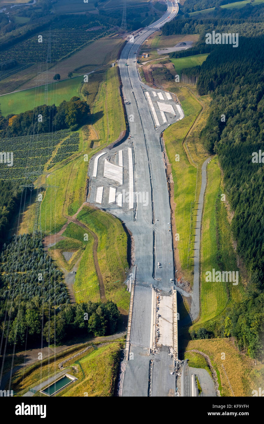 Ausbau der Autobahn A46, Sauerlandbrücke, Ausbau der A46, Bestwig, Sauerlandstraße, Landkreis Sauerland, Nordrhein-Westfalen, Deutschland, Stockfoto