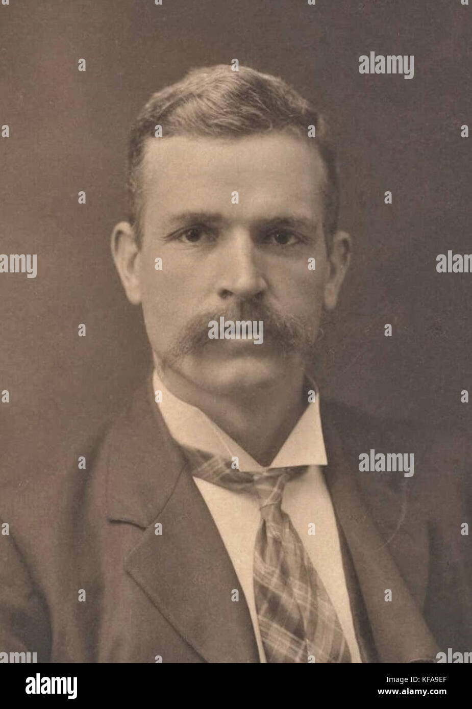 Ein abgeschnittenes Bild von Andrew Fisher, das die prominente australische politische Persönlichkeit zeigt, die Anfang des 20. Jahrhunderts als Premierminister von Australien diente. Stockfoto