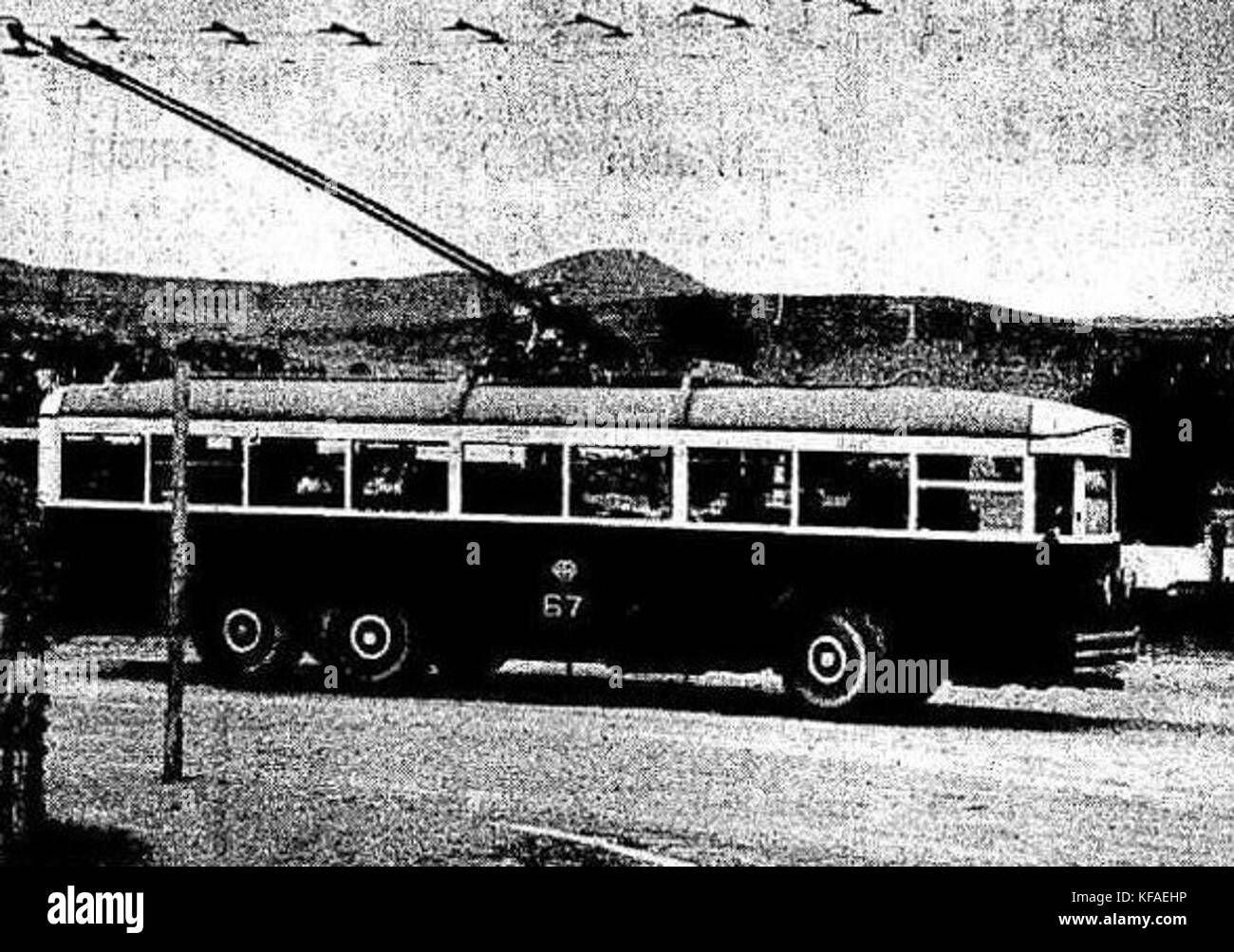 Hobart Trolleybus Nr. 67 19371014 Stockfoto