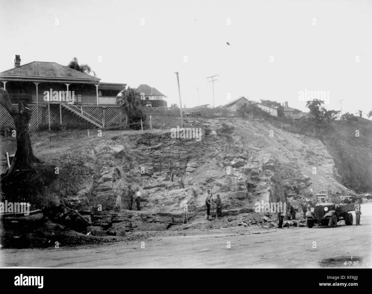 1 129787 Steinbruch in der Nähe von Petrie Bight Liegeplätzen, neuen Farm, Brisbane, Ca. 1935 Stockfoto