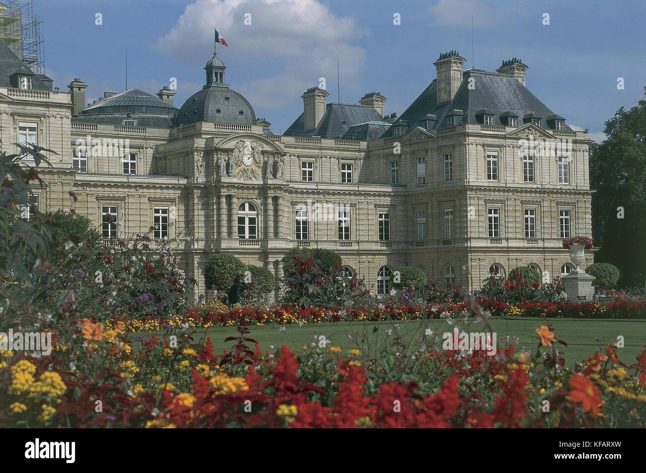 Frankreich, Ile-de-France, Paris (Unesco, 1991). der Jardin du Luxembourg, Luxemburg Palast, wo der französische Senat erfüllt. Stockfoto