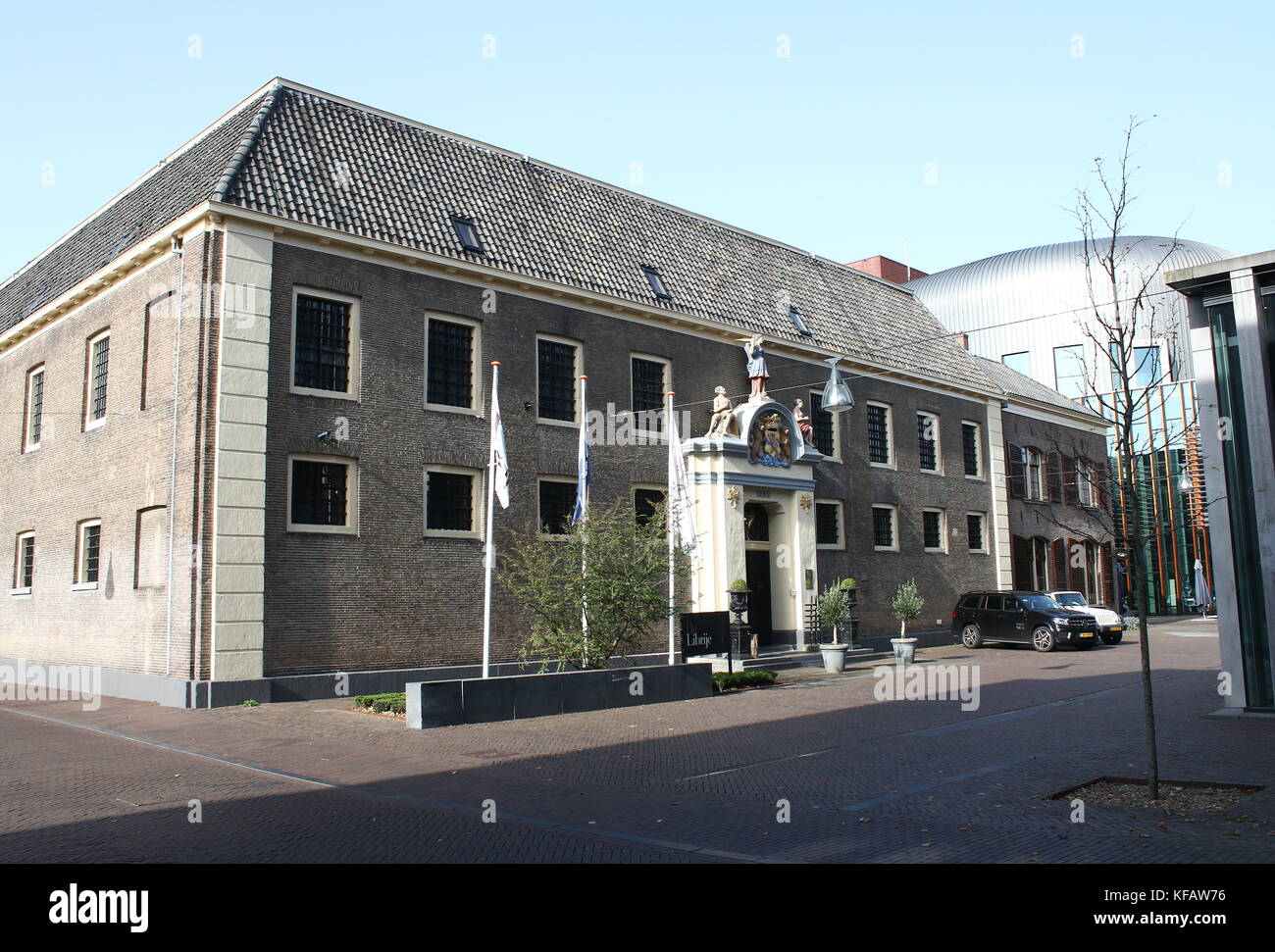 De Librije Restaurant und Hotel bei Spinhuisplein, zentrale Zwolle, Niederlande. Gut drei Michelin-Sterne-Restaurant von Chefkoch Jonnie Boer kennen. Stockfoto