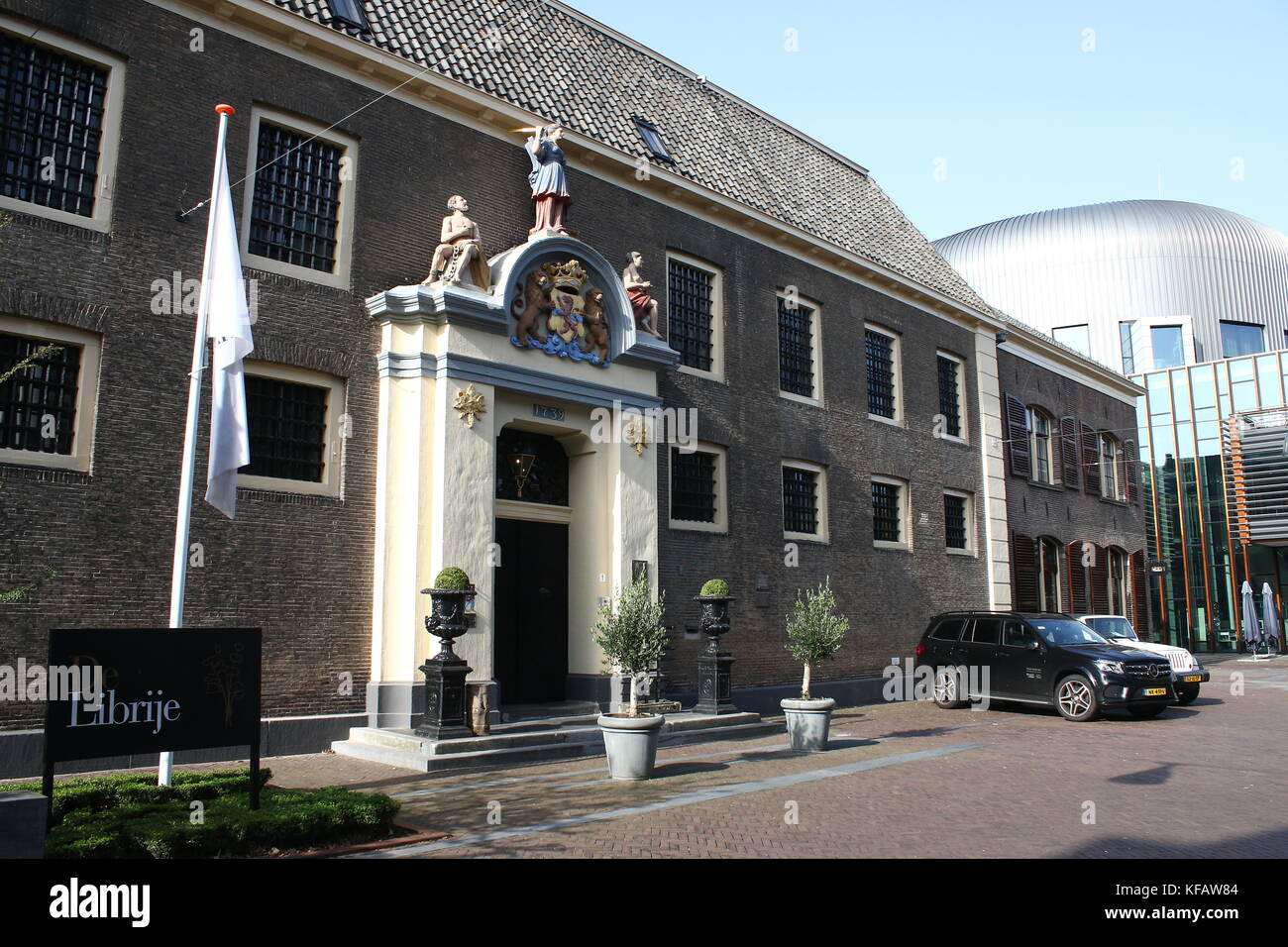 De Librije Restaurant und Hotel bei Spinhuisplein, zentrale Zwolle, Niederlande. Gut drei Michelin-Sterne-Restaurant von Chefkoch Jonnie Boer kennen. Stockfoto