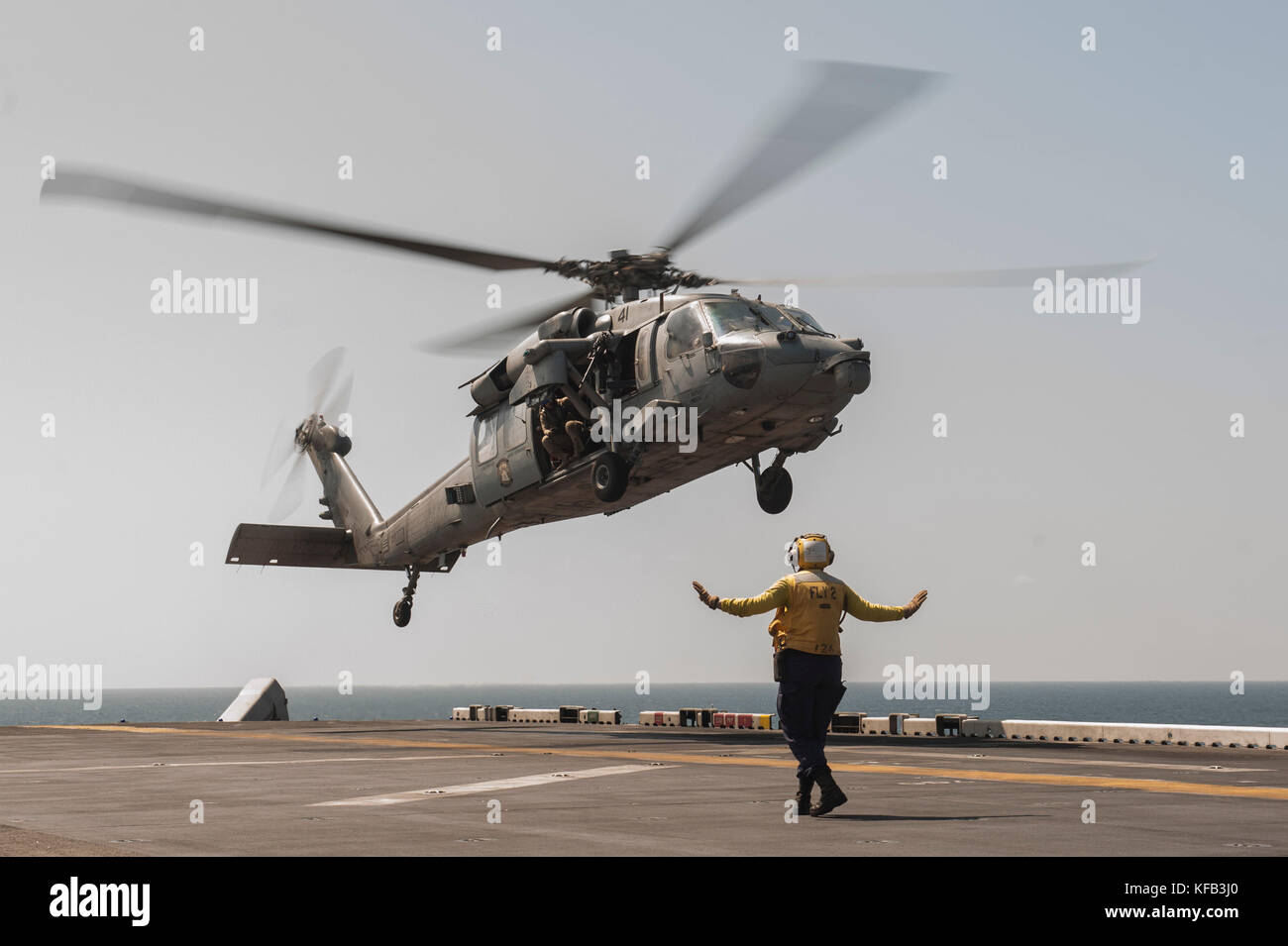 Seahawk Hubschrauber Landung Stockfoto