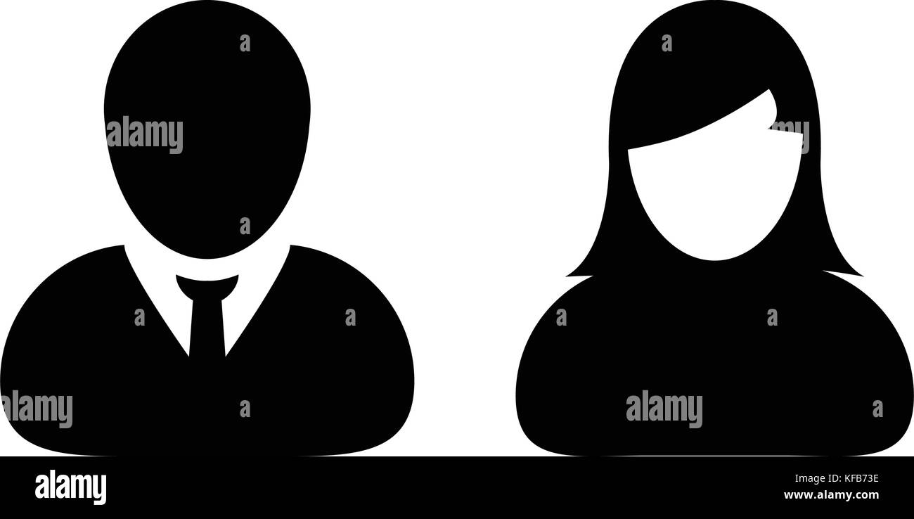 Menschen Symbol Vektor männliche und weibliche Zeichen der Benutzer person Profil avatar Symbol in Glyph Piktogramm Abbildung Stock Vektor