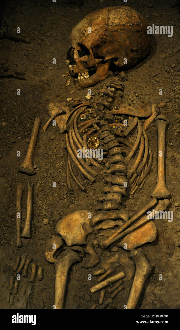 Wikingerzeit. birka Mädchen im Alter von 6 Jahren starb. 10. jahrhundert Skelett. Historische Museum. Stockholm Schweden. Stockfoto