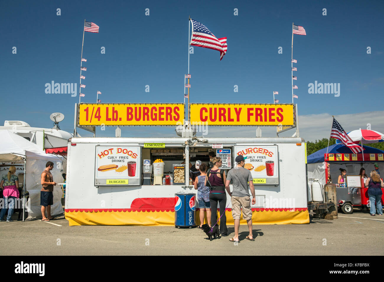 Usa, Washington State, Long Beach Halbinsel, essen Anbieter auf dem internationalen Drachenfest Stockfoto