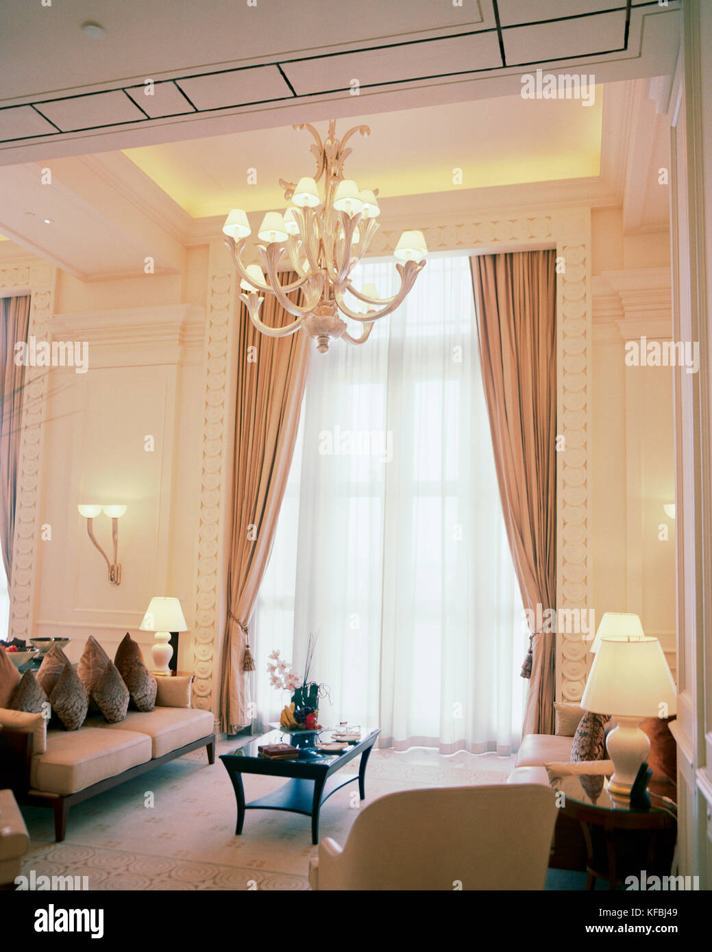 Singapur Wohnzimmer Der Presidential Suite Bei Fullerton