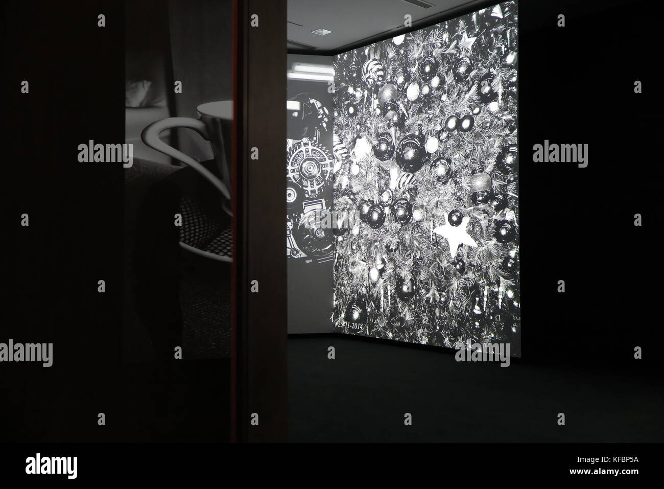 Buenos Aires, Argentinien. Oktober 2017. Das Kunstwerk „Dog and Mesh Tights“ (2014-2015) des Künstlers Daido Moriyama ist in der Ausstellung „Les Visitants“ in Buenos Aires, Argentinien, am 26. Oktober 2017 zu sehen. Kredit: Florencia Martin/dpa/Alamy Live News Stockfoto