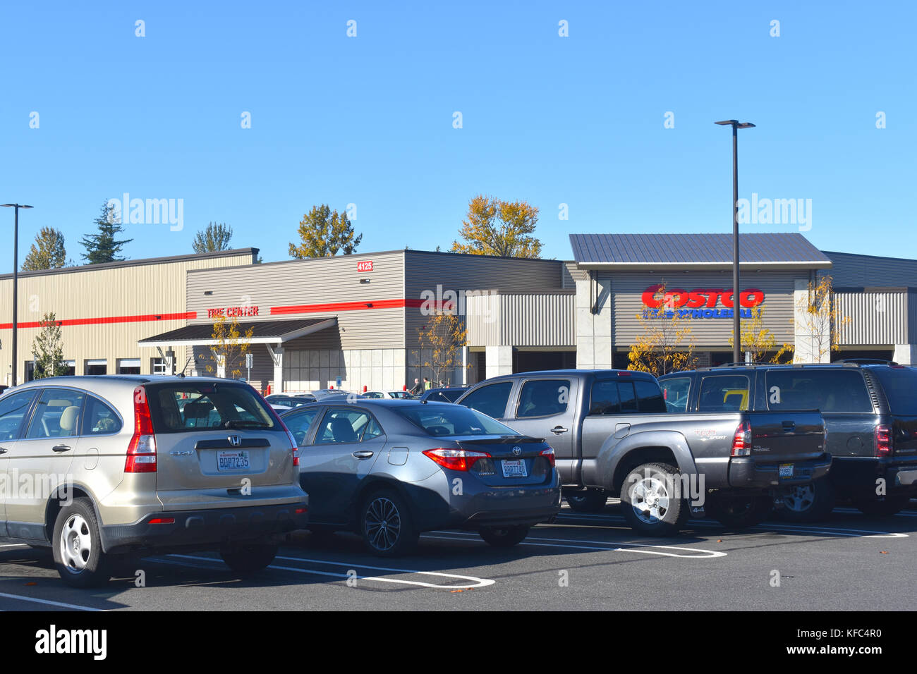 Parkplatz bei Costco in Bellingham, Washington. redaktionelle Nutzung nur. Stockfoto